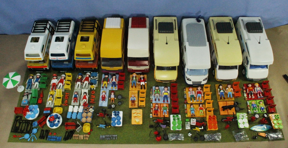 Playmobil Safari Car Y Bus Camper Van En Juguete Vintage Antiguo